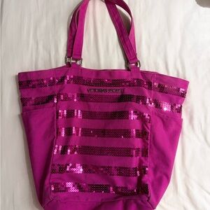 Victoria's Secret Fuchsia Sequin Tote